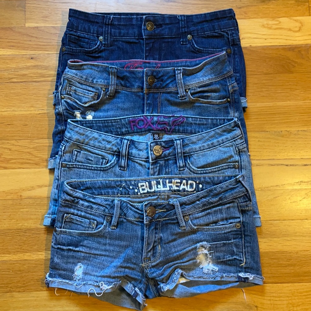 Bundle of Sz 00 XXS Cuffed Denim Shorts
